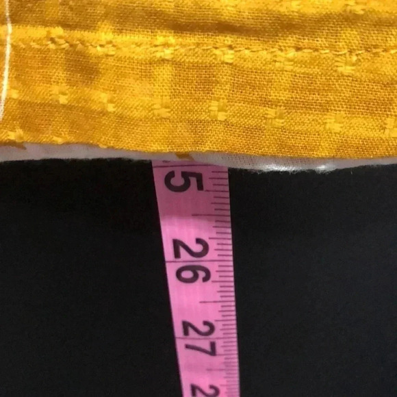 GAP Flutter Short sleeve,scoop neck tie, mustard floral cotton top - Picture 8 of 9